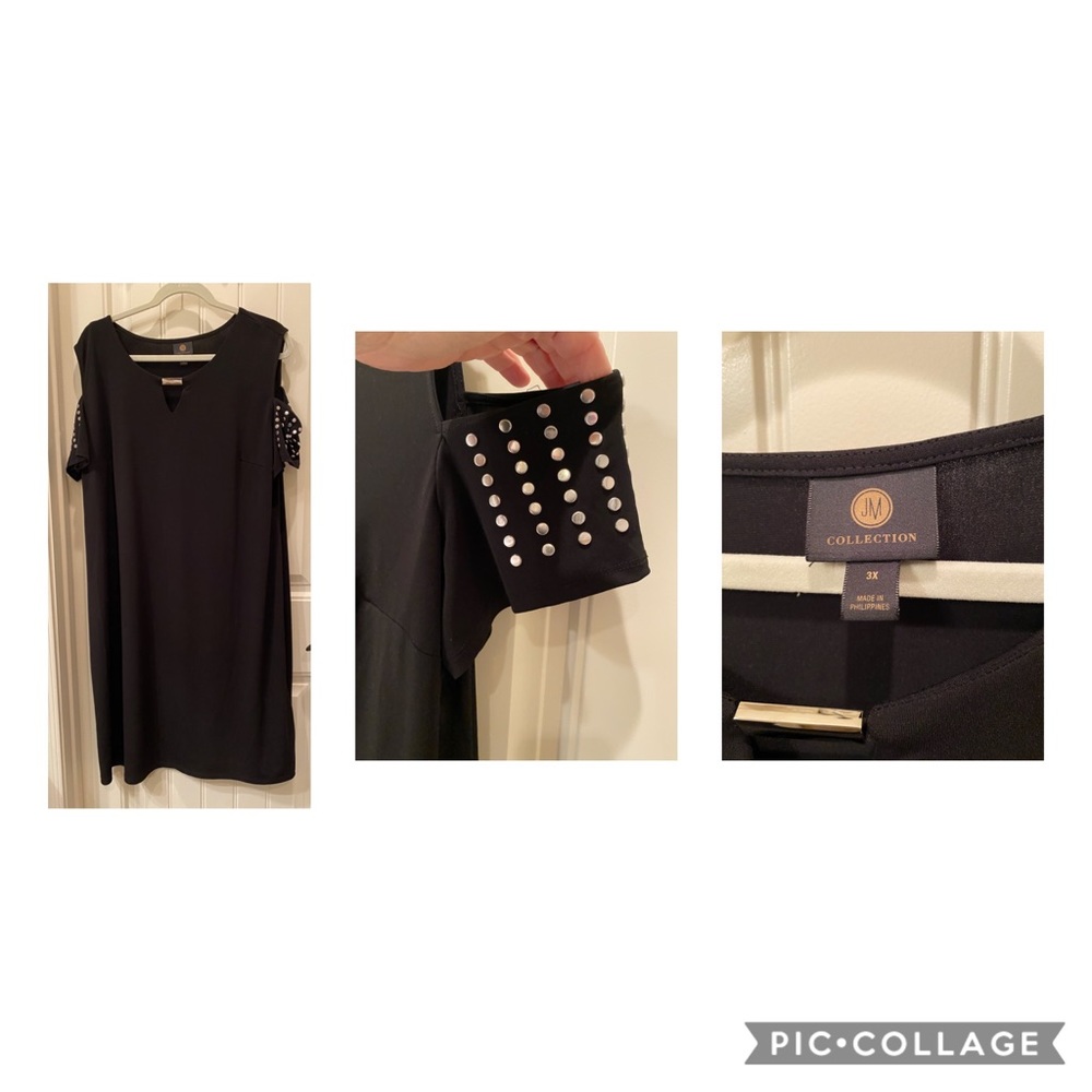 Cold shoulder dress with studs